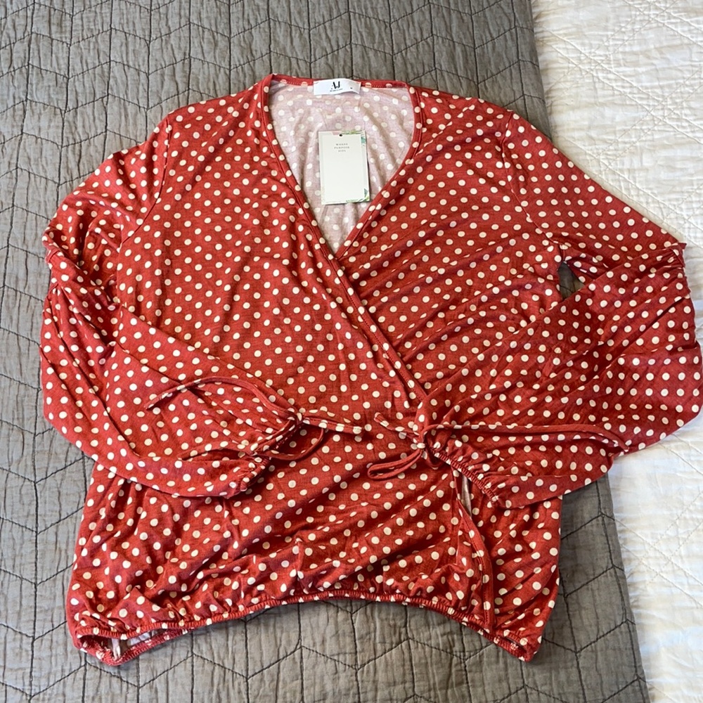 Amelia James Long Sleeve Polkadot Top